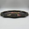 Купить Поднос овальной формы с фигурным краем и с изображением фруктов и цветов, автор Плищенко С.В., жесть, роспись, лак, золочение, Жостовская фабрика декоративной росписи, Россия, 1970-2000 гг.
