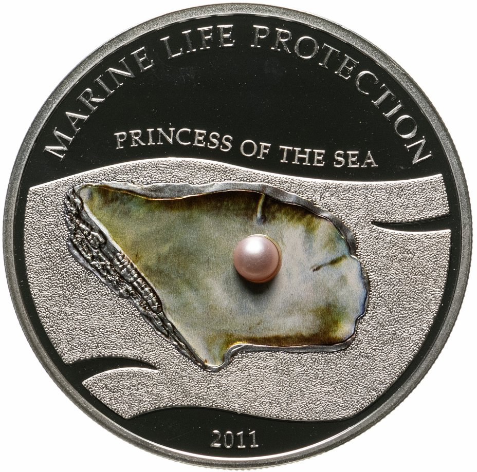 купить Палау 5 долларов 2011 "Морской жемчуг. Принцесса моря. Абрикосовая жемчужина" в футляре с сертификатом