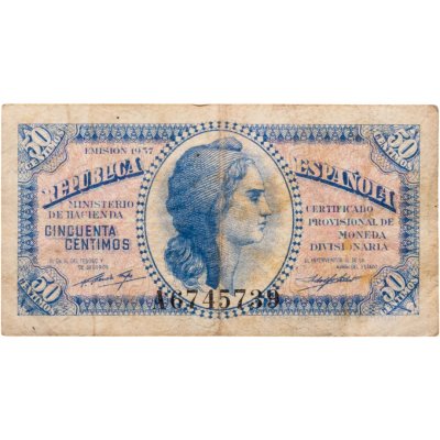 купить Испания 50 сантимов 1937 года (Pick 93)