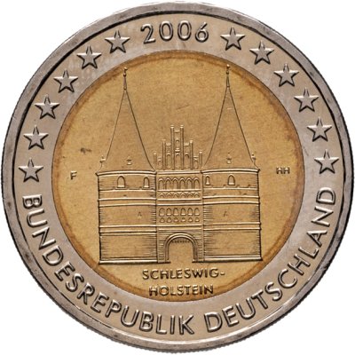 купить Германия 2 евро (euro) 2006 Федеральные земли Германии: Шлезвиг-Гольштейн - Голштинские ворота в Любеке, знак монетного двора "F" - Штутгарт