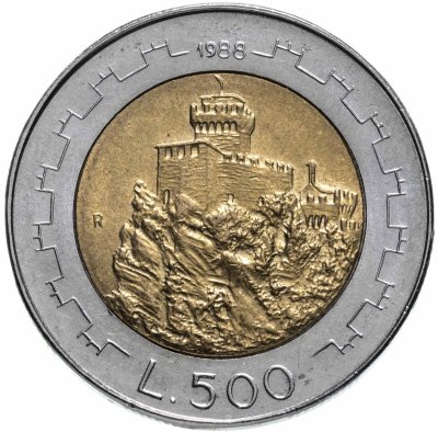 купить Сан-Марино 500 лир (lire) 1988 "Укрепления"