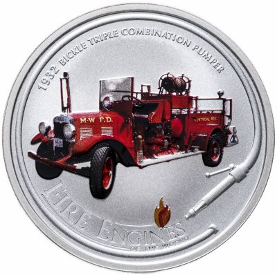 купить Острова Кука 1 доллар 2006 "Пожарная машина Bickle triple combination pumper"