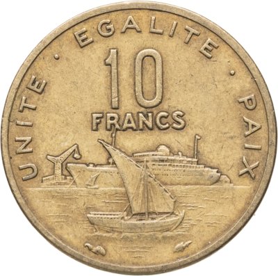 купить Джибути 10 франков (francs) 1977