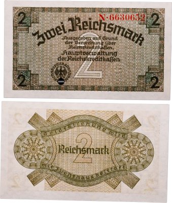 купить Германия 2 рейхсмарки (reichsmark) 1940-1945 "Немецкие оккупационные территории"
