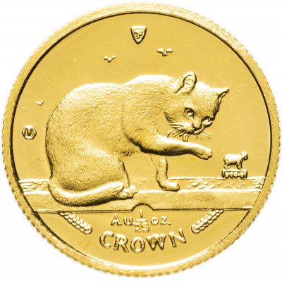 купить Остров Мэн 1 крона (crown) 1999 "Кошки - Британская короткошёрстная кошка"