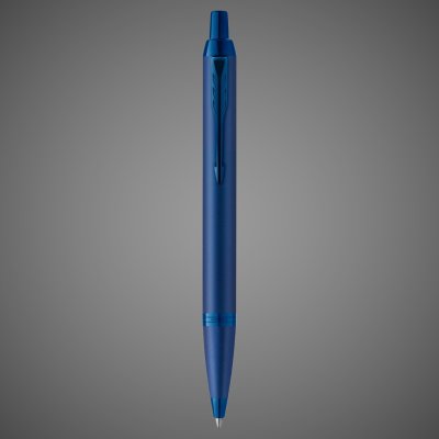 Купить Шариковая ручка Parker IM Monochrome Blue, стержень:M, цвет чернил: blue, в подарочной упаковке., Лаки и смолы: лак, латунь, 2026 г.