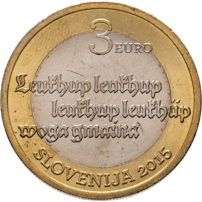 купить Словения 3 евро (euro) 2015 "500 лет первому печатному тексту на словенском языке"