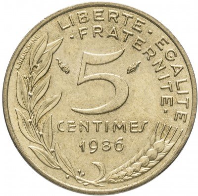 Купить Франция 5 сантимов 1986