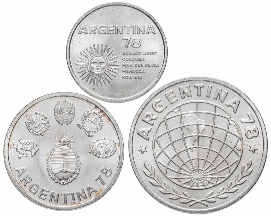 купить Аргентина набор из 3-х монет 1978 "Чемпионат мира по футболу"