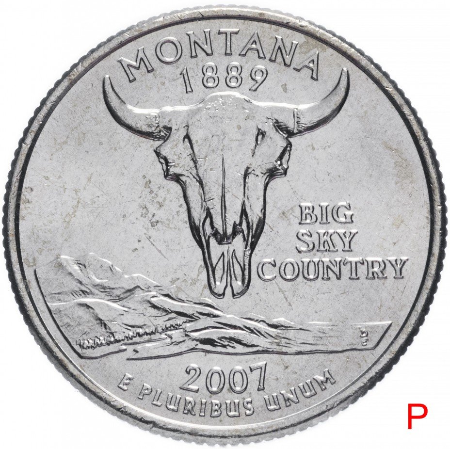 купить США 1/4 доллара (квотер, 25 центов) 2007 P "Штат Монтана"