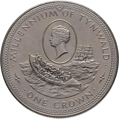 купить Остров Мэн 1 крона (crown) 1979 "1000 лет Тинвальду - Шлюпка"