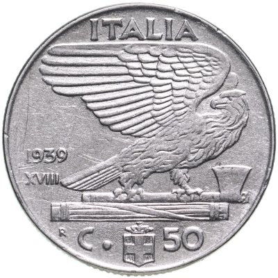 купить Италия 50 чентезимо (centesimi) 1939