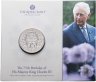 Купить Великобритания 5 фунтов  (pounds) 2023 "75 лет со дня рождения Его Величества Короля Карла III" в буклете