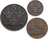 Купить Швеция набор монет 1,2 и 5 эре 1909-1914