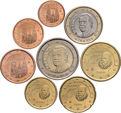 купить Испания полный годовой набор из 8 монет евро 2006