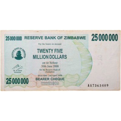 купить Зимбабве 25000000 (25 миллионов) долларов 2008