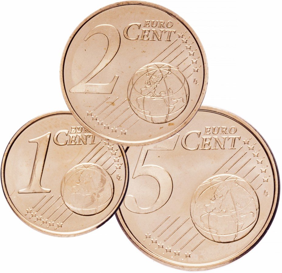купить Латвия набор монет от 1 до 5 евро центов 2014 (3 штуки)