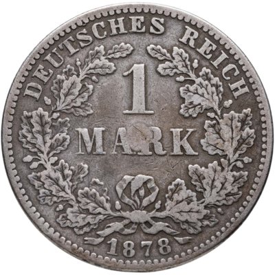 купить Германия 1 марка 1878 Знак монетного двора: "F" - Штутгарт