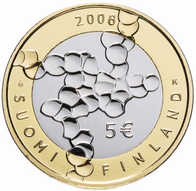 купить Финляндия 5 евро 2008 "100 лет науке и исследованиям"