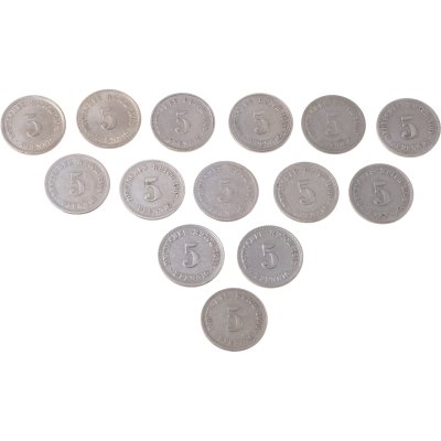 купить Германия набор из 14 монет 5 пфеннигов 1906-1914