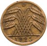 Купить Германия 10 рейхспфеннигов (reichspfennig) 1925 знак монетного двора "D" — Мюнхен