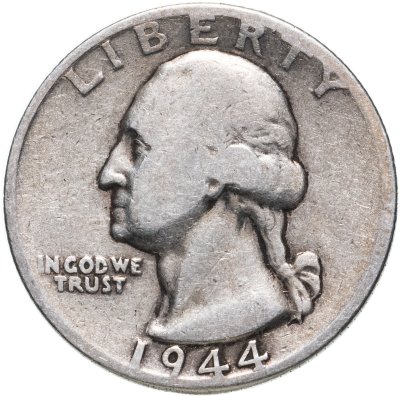 купить США 25 центов (квотер, 1/4 доллара, quarter dollar) 1944 "D" - Денвер