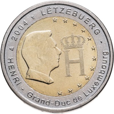 купить Люксембург 2 евро (euro) 2004 "Портрет и монограмма герцога Люксембурга Анри Нассау"
