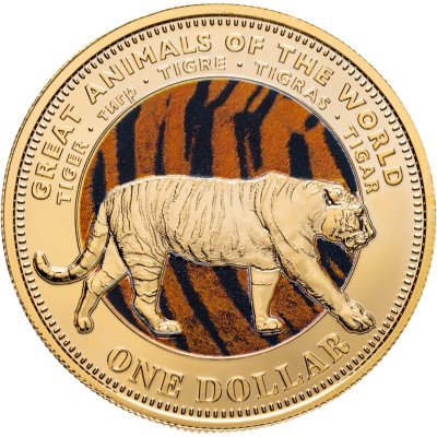 купить Фиджи 1 доллар 2009 "Великие животные мира - Тигр"