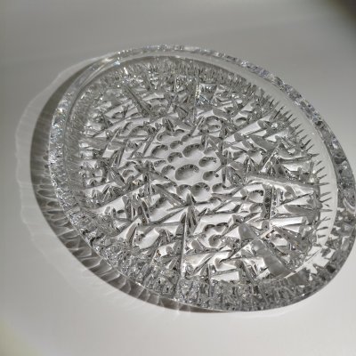 купить Блюдо сервировочное овальной формы "Космос", автор Л.Д. Смирнова, хрусталь, пресс, Ленинградский завод художественного стекла (ЛЗХС), СССР, 1960-1980 гг.