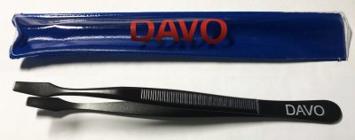купить Пинцет филателистический DAVO Black 12 см с загнутой лопаткой (DAVO. Нидерланды)