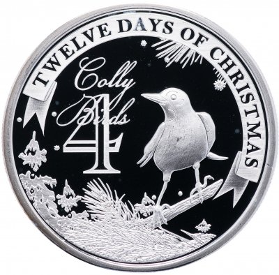 купить Остров Ниуэ 2 доллара 2009 "12 дней рождества: день 4-й, чёрные дрозды"