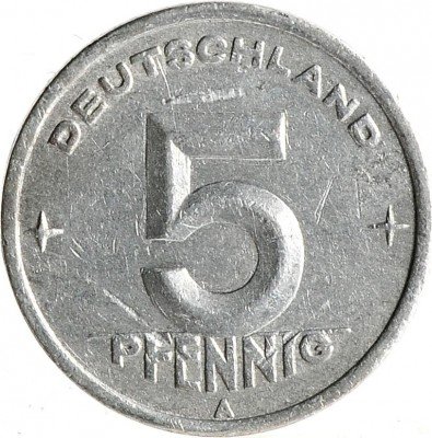 купить Восточная Германия (ГДР) 5 пфеннигов 1949