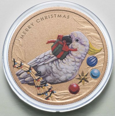 купить Австралия 1 доллар 2021 «Рождество. Новый Год. Попугай»