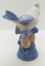 Купить Статуэтка «Синица с хохолком», скульптор Н.И. Бессарабова, фарфор, роспись, золочение, Турыгинский фарфоровый завод артели «Художественная керамика» (Гжель), СССР, 1950-1960 гг.