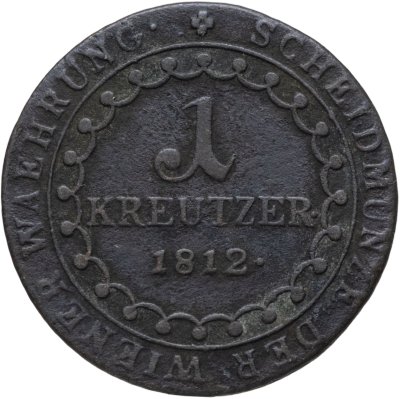 купить Австрия 1 крейцер 1812, знак монетного двора "В" - Кремница