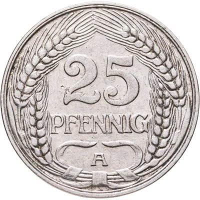 купить Германия 25 пфеннигов (pfennig) 1910 А