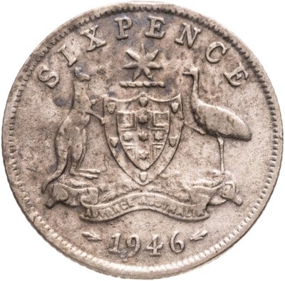 купить Австралия 6 пенсов (pence) 1946