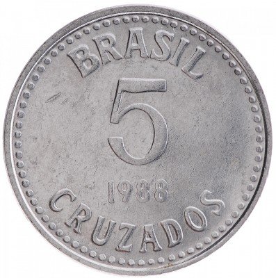 Купить 5 крузадо 1988 Бразилия