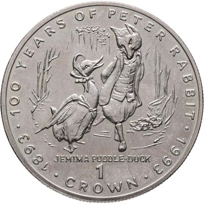 купить Гибралтар 1 крона (crown) 1993 "100 лет созданию Кролика Питера - Утка Джемайма"