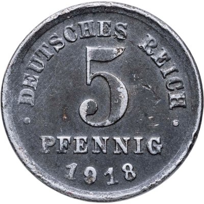 купить Германия 5 пфеннигов (pfennig) 1918 J знак монетного двора: "J" - Гамбург
