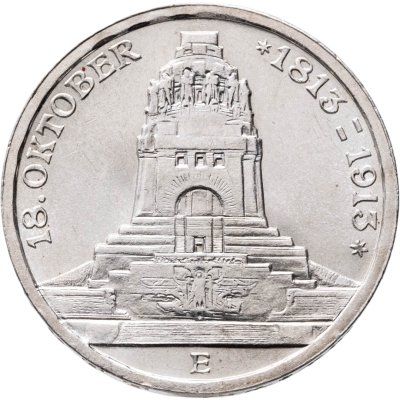 купить Германская империя, Саксония 3 марки (mark) 1913 "100 лет битвы при Лейпциге (битве народов)"