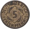 Купить Германия 5 пфеннигов (рентенпфеннигов, rentenpfennig) 1924 A знак монетного двора "A" — Берлин