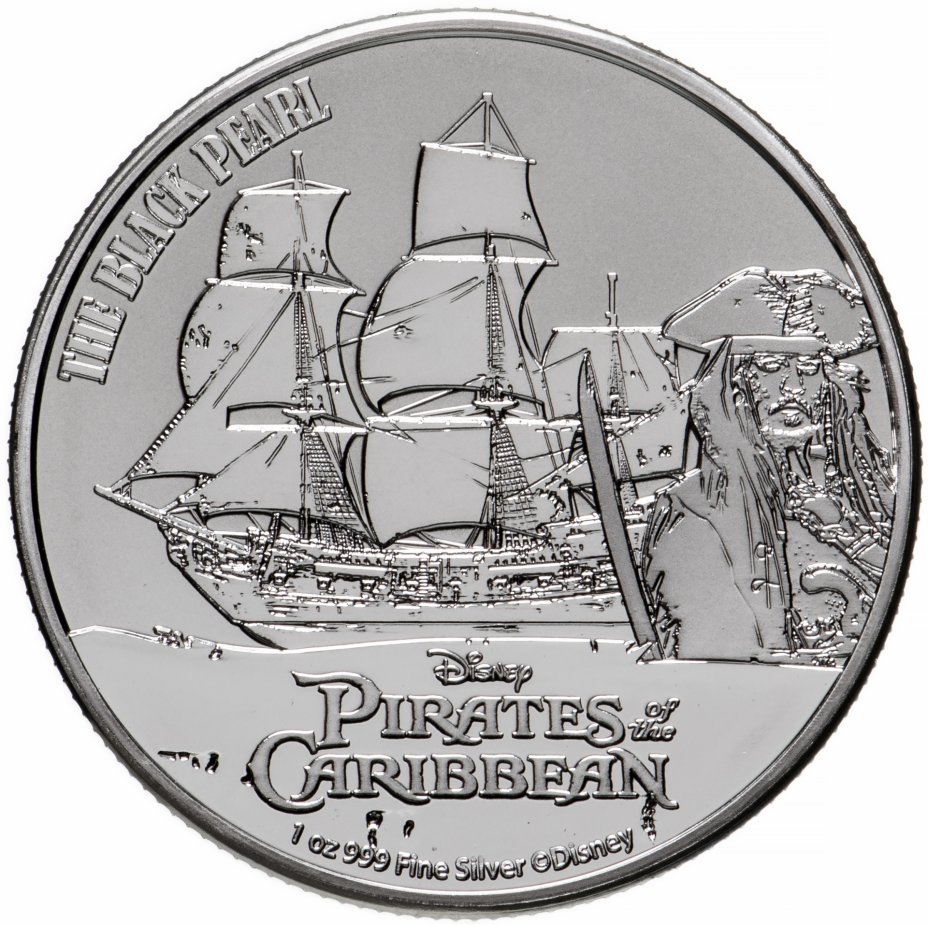 купить Остров Ниуэ 2 доллара 2021 "Пираты Карибского моря. Чёрная жемчужина"