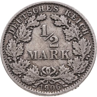 купить Германия 1/2 марки 1906, знак монетного двора: "E" - Мульденхюттен