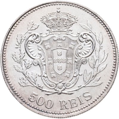 купить Португалия 500 реалов (рейс, reis) 1908 Мануэл II на аверсе