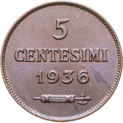 купить Сан-Марино 5 чентезимо (centesimi) 1936