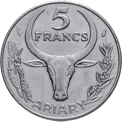 купить Мадагаскар 5 франков (francs) 1966-1989, случайный год