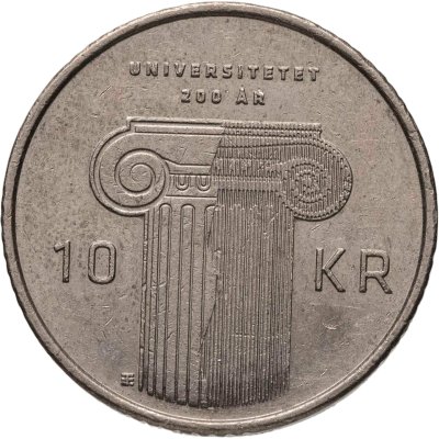 купить Норвегия 10 крон (kroner) 2011 "200 лет со дня основания первого университета Норвегии"