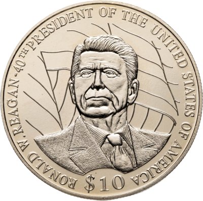 купить Либерия 10 долларов 2004 "40-й президент США - Рональд Рейган"