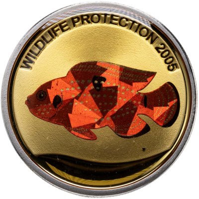 купить Республика Конго 10 франков 2005 Proof "Защита дикой природы - рыба Тихоокеанский клювач" в футляре